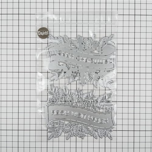 DzIxY Christmas English Word lace Metal Cutting Dies for Card Making Kit Embossing Paper Die Cuts Scrapbook Machine Stencils Storage Pockets Supplies DzIxY