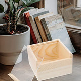 TEHAUX Wooden Crates Unfinished Unfinished Wood Boxes, 12 * 12 * 8cm Wooden Box Case Collectible Crafts Jewelry Storage Organizer with Clear Lid for TEHAUX