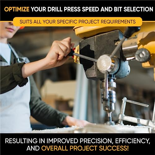 Magnetic Drill Press Chart Sign | USA Made | RPM Guide, Wood & Metalworking | All-in-1 Accessory Tips | 8.5" x 10.5" Sunsella