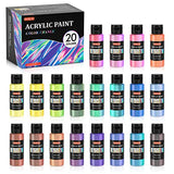 Shuttle Art Color Change Acrylic Paint, 20 Chameleon Colors Acrylic Paint, 60ml/2oz Bottles, Iridescent Paint for Artists, Beginners, Kids Painting & Shuttle Art