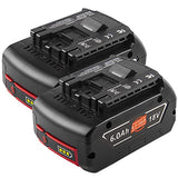 Labtec 2 Packs BAT609 18V 6000mAh Lithium Battery Replacement for Bosch 18V Battery BAT609 BAT610G BAT618G BAT619 BAT621 BAT620 Cordless Power Tool Labtec