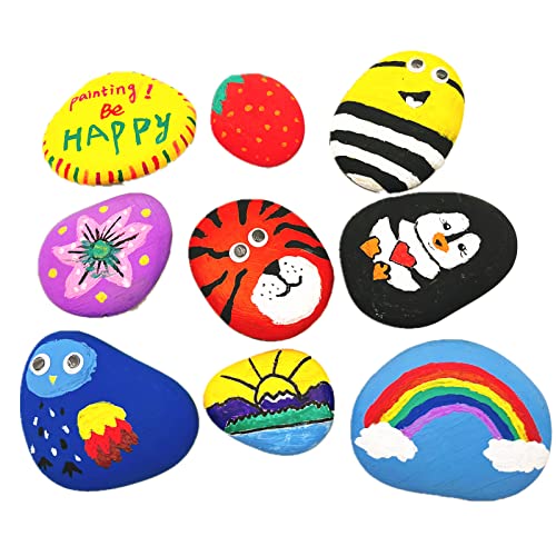 Lifetop 50 PCS Painting Rocks Bulk, 2"-3" Natural River DIY Rocks Flat & Smooth Kindness Rocks for Arts, Crafts, Decoration, Medium Rocks for - WoodArtSupply