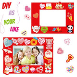FANCY LAND Valentines Picture Frame Craft Kits for Kids with Conversation Heart for Valentine Class Game Activities 30 Pack FANCY LAND