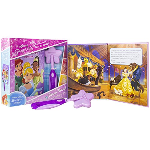 Disney Princess - Magic Wand Storybook and Toy Wand Set - Wand Plays 30 Magical Sounds - PI Kids - WoodArtSupply