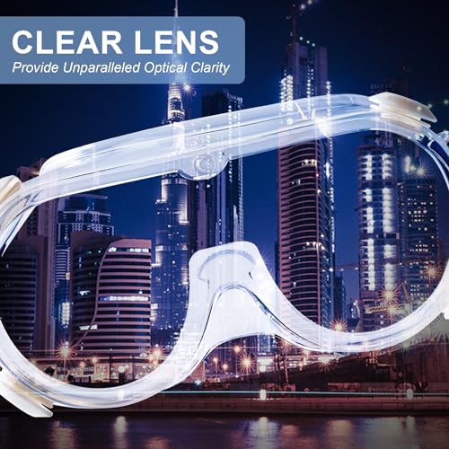 Honmein 2-Pack Safety Goggles, Anti-Fog Lab Goggles, Over Glasses Safety Glasses for Chemistry Lab, Mowing, Woodworking, Painting, Construction, Honmein