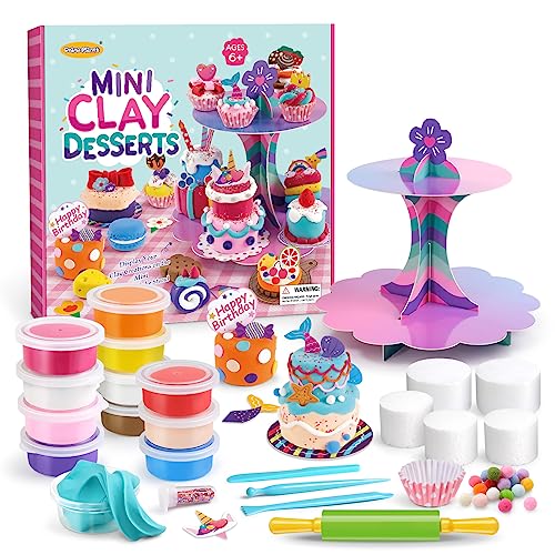 Drama Planet Craft Kits for Kids, Make Your Own Mini Desserts with Air Dry Clay, Create & Display Clay Creations, Art Activities, Great Gifts for Drama Planet