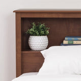Bowery Hill Country Style King Size Wood Bookcase Bed Headboard and Cabinet Storage in Cherry Bowery Hill