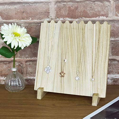 MOOCA Wooden Plank Necklace Jewelry Display Stand for 8 Necklaces, Necklace Display Holder, Wood Plank Necklace Display Stand, Necklace Storage MOOCA