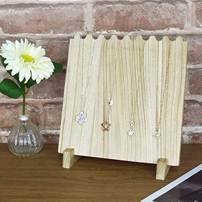 MOOCA Wooden Plank Necklace Jewelry Display Stand for 8 Necklaces, Necklace Display Holder, Wood Plank Necklace Display Stand, Necklace Storage