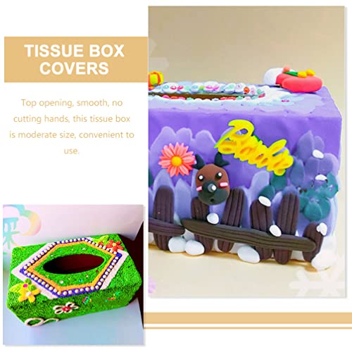 Tofficu Wooden Napkin Boxes Unfinished Wood Tissue Box Cover Handmade Tissue Dispenser blank Facial paper Box for DIY Crafts Art Project 4Pcs Tofficu