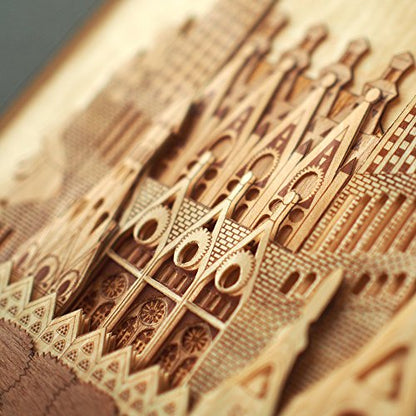 KINOWA Wooden Art Kit Kiharie Sagrada Familia Made in Japan - WoodArtSupply