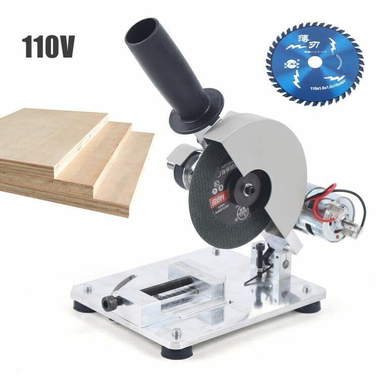 YIPONYT 4" Mini Table Saw, 9000r/Min 110V Small Hobby Chop Saw for Crafts, 0-45° Angle and Height Adjustable, Micro Cutting Machine for Soft Metal,
