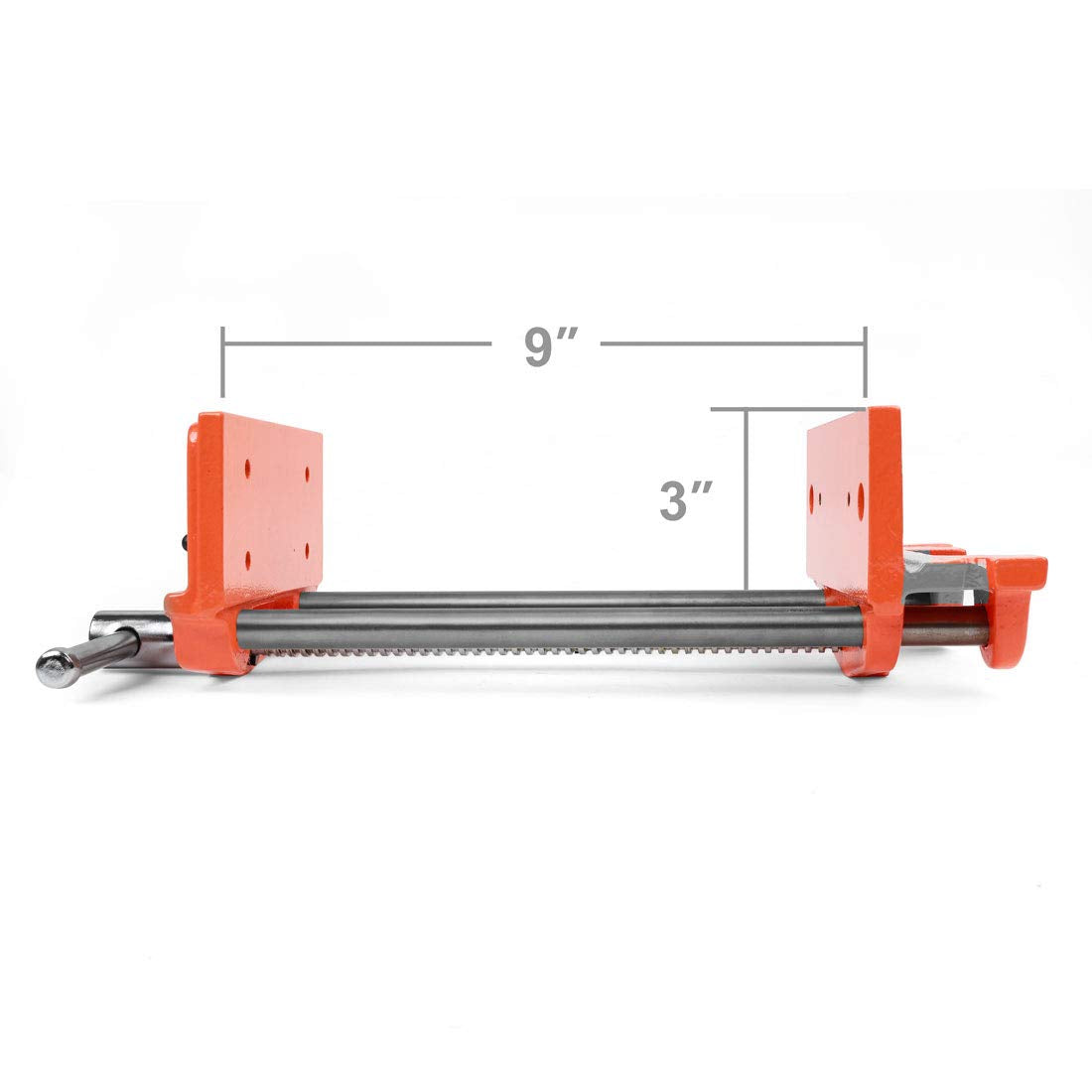 Pony Jorgensen 27091 Medium Duty Woodworker's Vise, Orange, Grey, 9-Inch By 7-Inch - WoodArtSupply