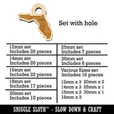 Florida State Silhouette Mini Wood Shape Charms Jewelry DIY Craft - Various Sizes (16pcs) - with Hole Sniggle Sloth