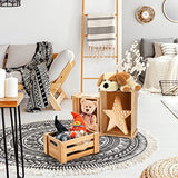 Lawei Set of 3 Bamboo Nesting Crates with Handles, Rustic Decorative Storage Container Box, Crate Box for Display, Farmhouse Bamboo Basket Bins for Lawei