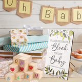 PEUTIER 75pcs Baby Wooden Shower Games Kit, 50 DIY Baby Unfinished Shower Block with Game Sign 24 Acrylic Paint Marker Baby Cubes Crafts Game Prizes PEUTIER