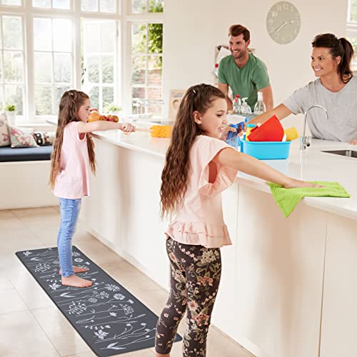 Rempry 2 Pcs Kitchen Rugs and Mats, Cushioned Anti-Fatigue Floor Mat, PVC Non-Slip Waterproof Kitchen Rug Set for Kitchen, Office, Sink Rempry