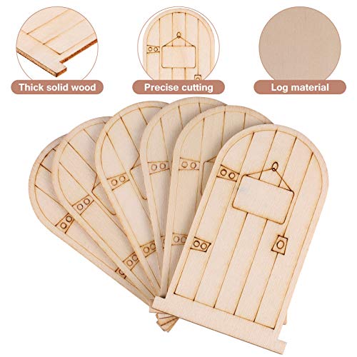 VOSAREA 50PCS Fairy Theme Mini Doors Wooden Miniature Doors Wood Fairy Garden Doors for Art and Crafting VOSAREA