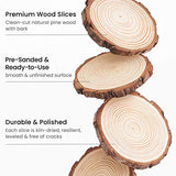 ARTEZA Natural Wood Slices, 25 Pieces, 3.5-4 Inch Diameter, 0.4 Inch Thickness, Round Pine Wood Discs with Bark for Crafts, Christmas Ornaments, ARTEZA