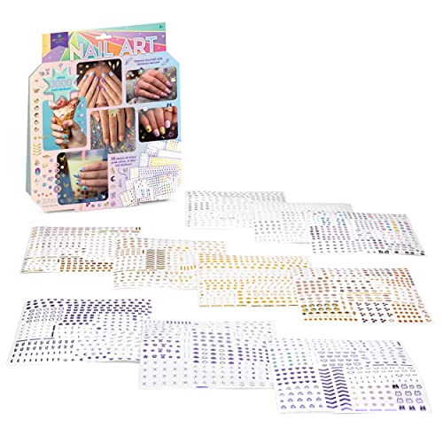 Craft-tastic — Nail Art — Over 3,000 Nail Stickers — Dinosaurs, Flowers, Butterflies, Geometric, Moon, Stars — for Ages 8+ Craft-tastic