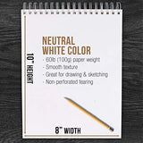 U.S. Art Supply 8" x 10" Top Spiral Bound Sketch Book Pad, Pack of 2, 100 Sheets Each, 60lb (100gsm) - Artist Sketching Drawing Pad, Acid-Free - U.S. Art Supply