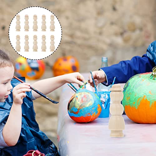 Ciieeo 10pcs Log Villain Montessori Peg Dolls Unpainted Peg Doll DIY Peg People Doll Toy Unfinished Peg Dolls Figurines for Kids DIY Wood Figures Ciieeo