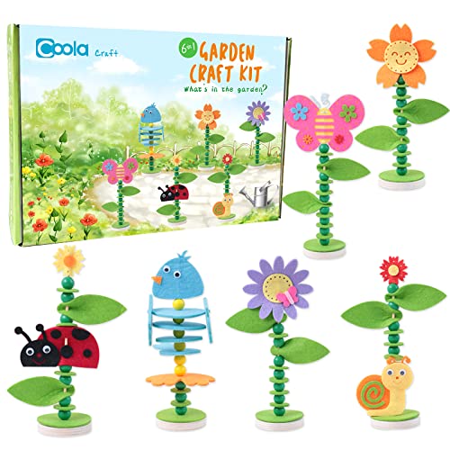 Coola Spring Craft Kit for Kids - Art and Craft DIY Early Educational Toys Suitable for Girls & Boys Pack 6 Include 2Flowers Snail Birdie Butterfly Coola