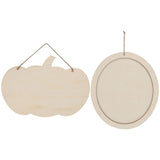 PartyKindom 2Pcs Wooden Pendant Wood Boards Unfinished Halloween Door Sign chirtmas Decor Fall Decor Wood Pumpkin Welcome Sign DIY Halloween Decor PartyKindom