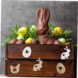 FUNOMOCYA 2 Sets 50pcs Easter Ornaments Easter Wooden Cutout Craft Wood Shapes Easter Bunny Cutouts Unfinished Wood Easter Party Supplies DIY Rabbit FUNOMOCYA