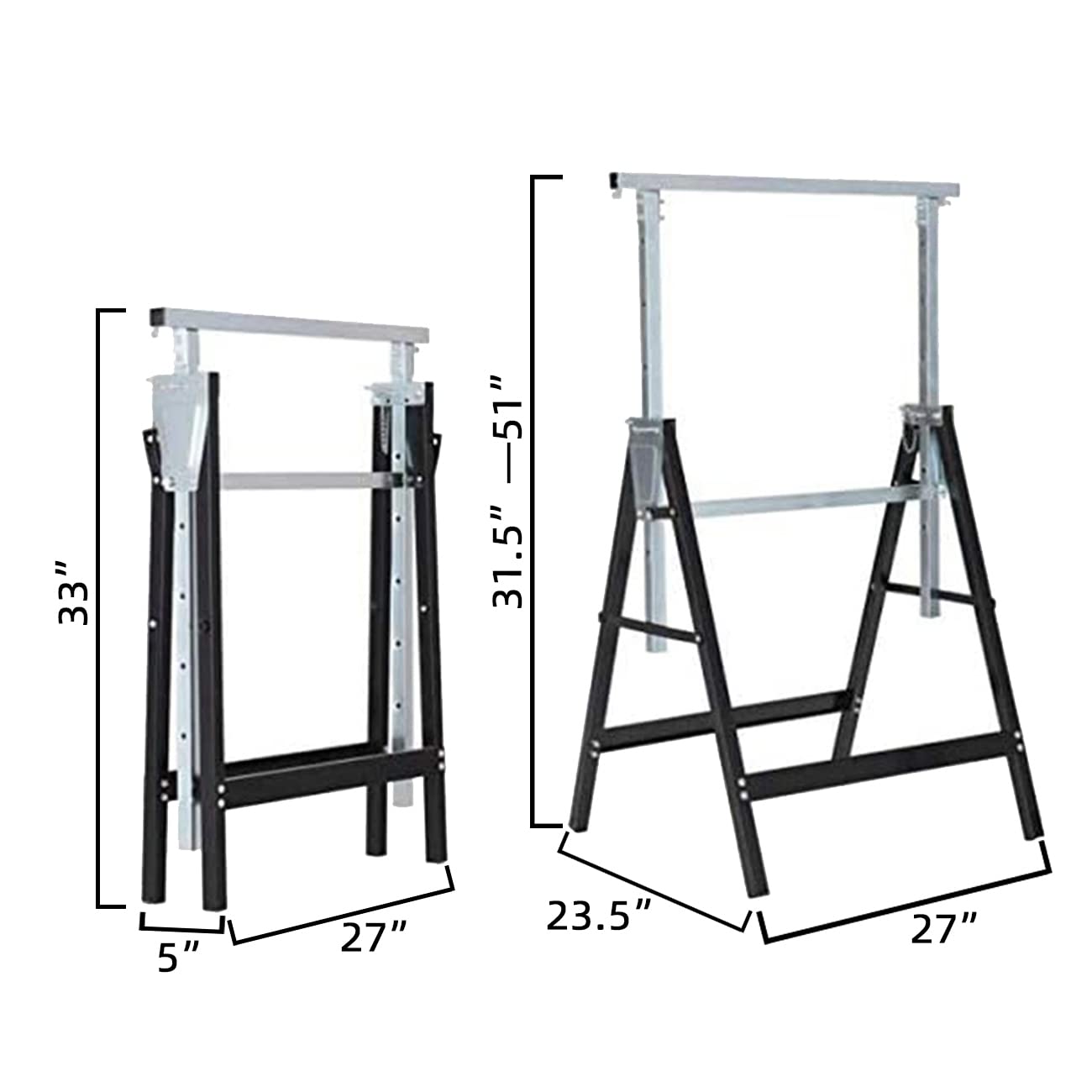 LS8 LINSHI Sawhorse Lifting bracket, Sawhorse Stand 2x4 Heavy-Duty Sawhorse Adjustable Height 2 pack - WoodArtSupply