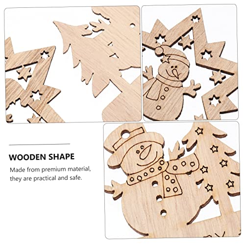 ABOOFAN Christmas Carved Wooden Slice s en Unfinished Wooden Star Ornament ABOOFAN