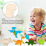Dinosaur Unfinished Wood Cutouts Dinosaur Wooden Paint Crafts for Kids Home Decoration Ornament Christmas DIY Craft Art Project, 8 Styles (64 Pieces) Jetec