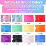 Candygirl Lanyard String, 12 Rolls Gimp String Plastic Lacing Cord Elastic String for Bracelet Keychains Boondoggle Making Kit DIY Craft Weaving Kit Candygirl