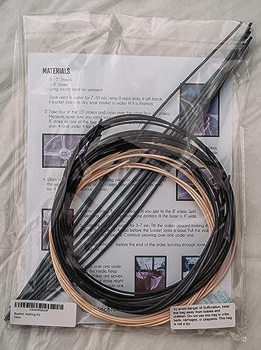 Appalachian Basketry Basket Making Kit Woven with Navy Blue and Natural Colored Reed WoodArtSupply