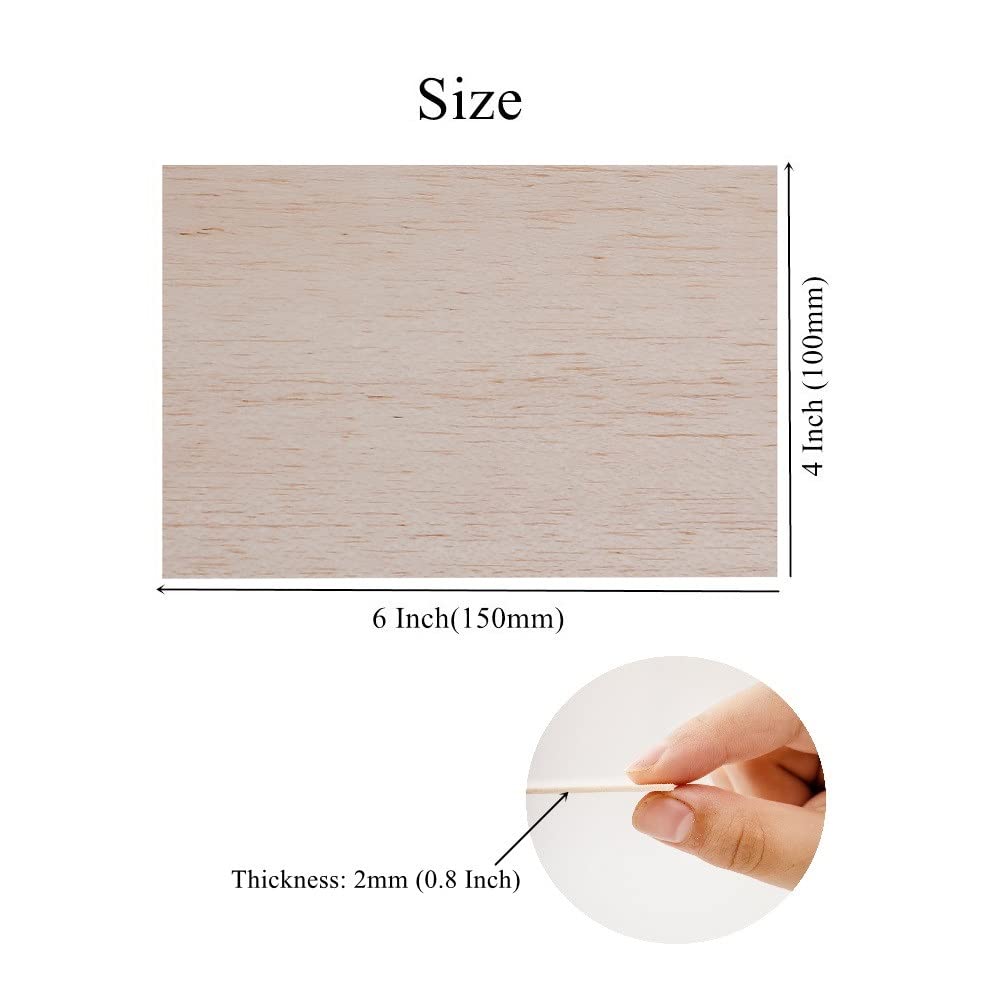 iUoczi 12 Pack Balsa Wood Sheets 1/12 x 4 x 6 Inch Cricut Unfinished Thin Wood Sheets for Crafts Make Models of House Airplane Ship Boat DIY Wooden iUoczi
