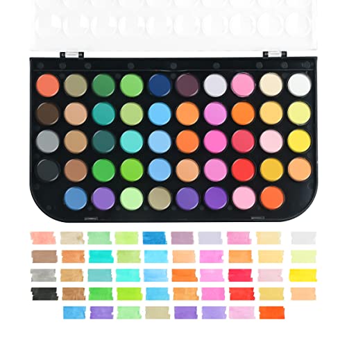 TRANSON 48-Color Watercolor Kit with 4pcs Paint Brush Set for Adults, Students, Beginners and Artists TRANSON