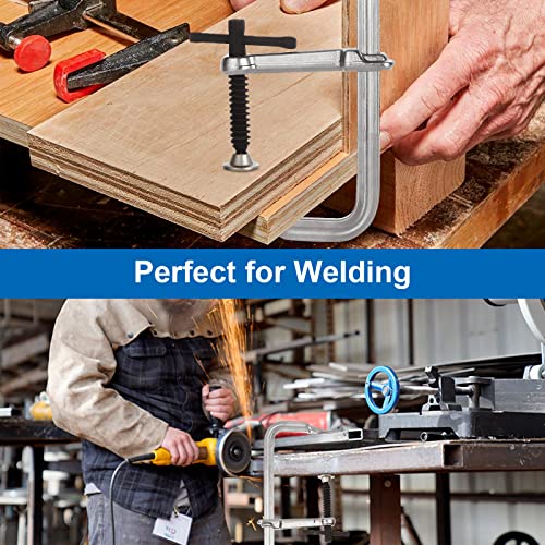 JMIATRY F Clamps 12 Inches Welding Clamps Steel Bar Clamp Heavy Duty Max Open 12-inch, Throat Depth 3 inch, 1320lbs Clamping Force, Pack of 2 JMIATRY