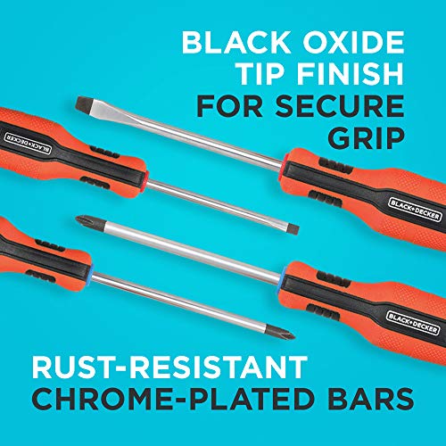 BLACK+DECKER Magnetic Screwdriver Set, Phillips, Flat Head, and Precision Screwdrivers, 12-Piece (BDHT65002) BLACK+DECKER