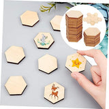 VILLCASE 50PC Wooden Hexagon Block DIY Crafts Decorations Wood chip Ornaments Wooden Hexagon Slices Unfinished Wood Hexagon Unfinished Wood Shape VILLCASE