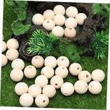 Gogogmee 50pcs Log Dispersion Beads Round Wood Spacer Beads Unfinished Spacer Beads Jewelry Making Rustic Garland Wood Loose Spacer Round Spacer Gogogmee