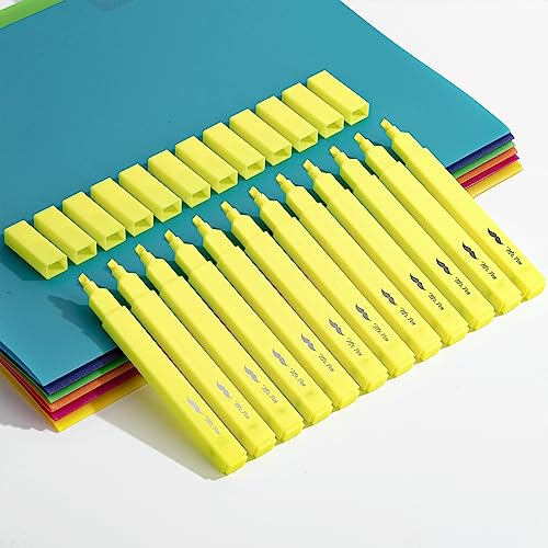 Mr. Pen- Aesthetic Highlighters, 12 pcs, Yellow, Chisel Tip, Bible Highlighters and Pens No Bleed, Bible Highlighter Pens, Cute Highlighters, No Mr. Pen