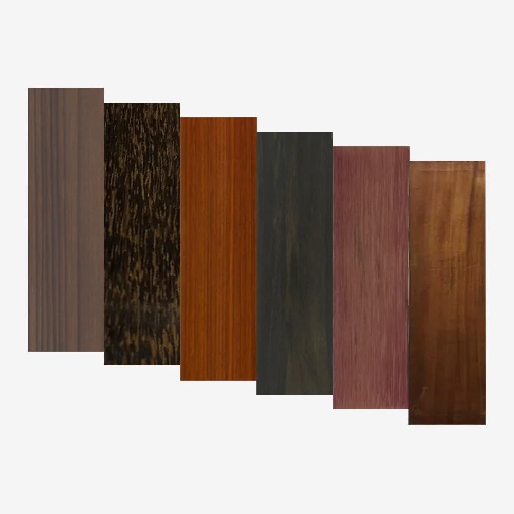 Exotic Wood Zone's Combo Pack of 12, East Indian Rosewood, Black Palm, Padauk, Purpleheart, Ebony, Mahogany 3/4"x 3/4" x 6" Pen Blanks
