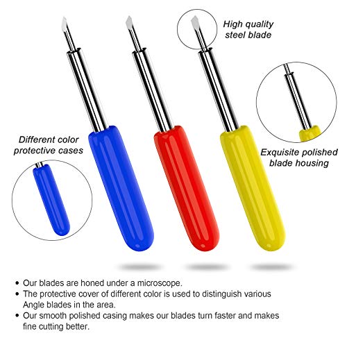 Hadwoer 50PCS Replacement Cutting Blades for Cricut Explore Air 2/Air 3/Maker/Maker 3, Includ 10PCS Fine Point Blade, 30PCS Standard Blaeds and 10PCS Hadwoer