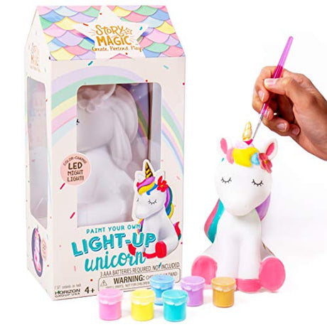 Story Magic Paint Your Own Light-Up Unicorn by Horizon Group USA, Paintable, Batteries Required, Color-Change, LED Night Light Story Magic