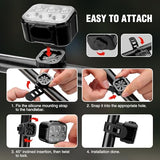 WORKPRO Bike Lights Set Ultra Bright, 8+13 Modes, Rechargeable Bicycle Light, IP65 Waterproof Bike Lights for Night Riding, 1200mAh Bike Headlight WORKPRO