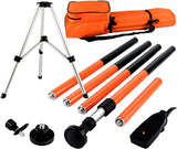 KEZERS Laser Level Pole with Tripod,12Ft./3.7M Telescoping Pole for Laser Levels,1/4”-20 Laser Mount for Rotary and Line Laser Level,Adjustable Pole KEZERS