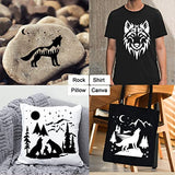 11 Pcs Deer Stencils Forest Mountain Tree Deer Head Stencils for Wood Burning Stencil Template Stencils for Painting on Wood Crafts Home Decors Huahui