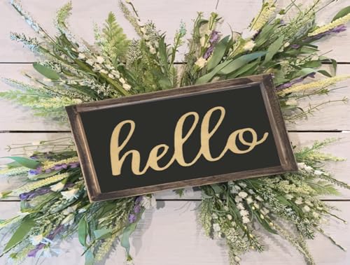 Michelle's aDOORable Creations Hello Script Home Decor Wall Art - Unfinished Wood DIY Wood Crafts - WoodArtSupply