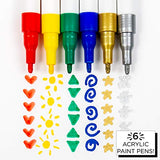 Made By Me Horizon Group USA Acrylic Paint Pens, 6-Pack, Paint Pens for Rock Painting, Stone, Ceramic, Glass, Wood, Fine-Tip, Easy-to-Use, Long Made By Me