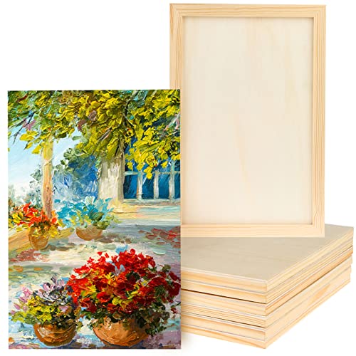 15 Pack Unfinished Wood Canvas Panels Kit 11.8x7.9 Inch Wooden Panel Boards Wood Paint Pouring Panels Wooden Canvas Panels Boards for Painting, Uoeo